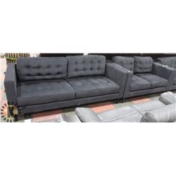 CHARCOAL FABRIC SOFA  77" AND LOVESEAT 54.5"