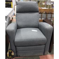 GREY FABRIC GLIDER ROCKER RECLINER  29.5"