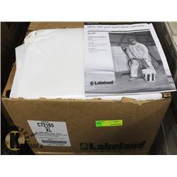 CASE WITH 6 NEW XL SPASH COVERALLS