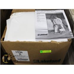 CASE WITH 6 NEW XL SPASH COVERALLS