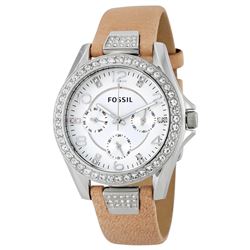 NEW FOSSIL TRIPLE CHRONO WATCH TAN LEATHER DIAL