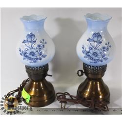 PAIR OF VINTAGE COAL OIL STYLE LAMPS