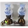 Image 1 : PAIR OF VINTAGE COAL OIL STYLE LAMPS