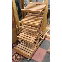 WOODEN DISPLAY STAND WITH 5 WOODEN SHELVES