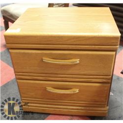 WOOD END TABLE WITH 2 DRAWERS