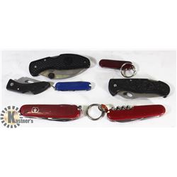 BOX OF ASSORTED POCKET & SWISS ARMY KNIVES