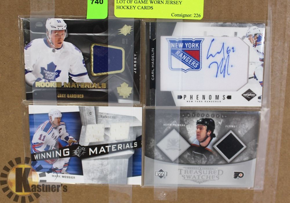 LOT OF GAME WORN JERSEY HOCKEY CARDS Kastner Auctions
