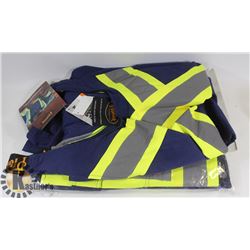 2 PAIR REFLECTIVE OVERALLS, SIZE 56T & 58
