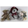 Image 1 : THREE VINTAGE COLLECTIBLE TEDDY BEARS