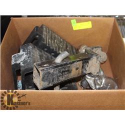 TRAILER RECEIVER, LOCK & 2 WHEEL CHOCKS