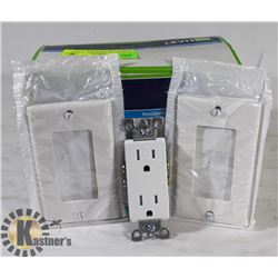 LEVITON SWITCH PLATE COVERS APPROX 20 & 2 OUTLETS