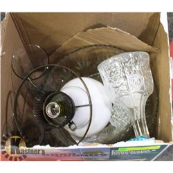 LOT OF ASSORTED ITEMS, ANTIQUE LANTERN,