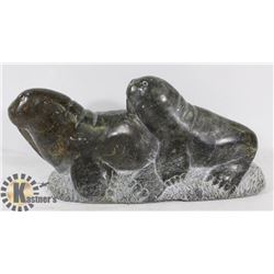 SOAP STONE WALRUS STATURE