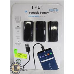 TYLT PORTABLE BATTERY SET W/ 3 5,200 MAH PACKS