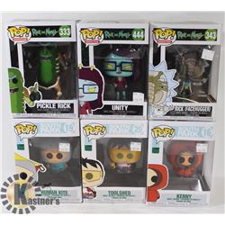 LOT OF 6 FUNKO POPS