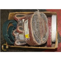 BOX OF ASSORTED SANDING BELTS