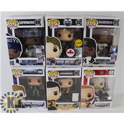 LOT OF SIX FUNKO POPS: RANDOM VARIETY INCLUDES