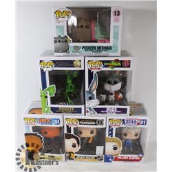 LOT OF SIX FUNKO POPS: RANDOM VARIETY INCLUDES