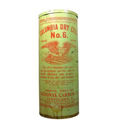Columbia Dry Cell Battery Tin Display