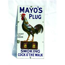 Mayos Cut Plug Rooster Sign