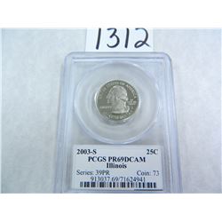 TWO (2) 2003-S Illinois Quarter PCGS Graded PR69 DC
