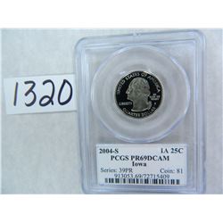 SIX (6) 2004-S Iowa Quarter PCGS Graded PR69 DC