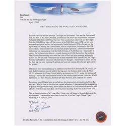 Steve Fossett Signed Souvenir Typescript