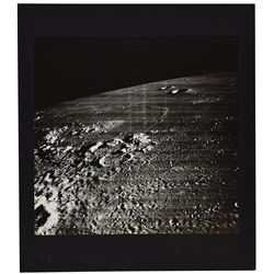 Lunar Orbiter 3: Planitia Descensus Oblique View Photograph