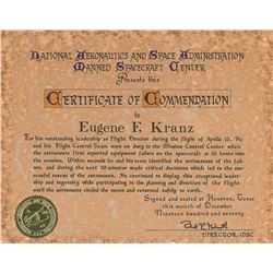 Gene Kranz's Apollo 13 Certificate of Commendation
