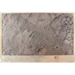 Gene Cernan Signed Topographic Lunar Map
