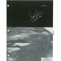 James Lovell Signed Lunar Landmark Page