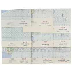 Space Shuttle Group of (9) Mission and Groundtracking Charts