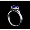 Image 4 : 1.27 ctw Tanzanite and Diamond Ring - 14KT White Gold