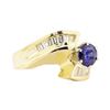 1.51 ctw Blue Sapphire And Diamond Ring - 14KT Yellow Gold