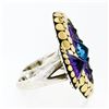 Image 6 : John Hardy Dot 18k Gold & Silver Amethyst & Blue Topaz Two Finger Statement Ring