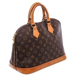 Louis Vuitton Monogram Canvas Leather Alma MM Handbag