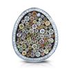 14k White Gold  2.58CTW Diamond and Multicolor Dia Pendant