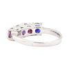Image 3 : 1.00 ctw Multi-Color Gemstone Ring - 14KT White Gold