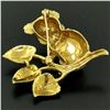 Image 6 : Vintage 18k Gold Detailed Koala Brooch Pin w/ Ruby Eyes & Green Enamel Leaves