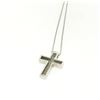 Image 4 : NEW 14k White Gold .65 ctw Pave Set Diamond Box Milgrain Cross Pendant w/ Chain