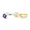 Image 3 : 1.10 ctw Sapphire and Diamond Ring Set - 14KT Yellow and White Gold