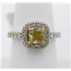 1.63 ctw Yellow and White Diamond Ring - 14KT White and Yellow Gold
