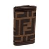 Image 2 : Fendi Brown Zucca Canvas Leather 6 Key Holder