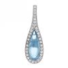 14k White Gold 3.00CTW Blue Topaz and Diamond Pendant, (I1/Sky Blue/G-H)