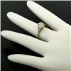Image 3 : 14k Gold & Platinum Old European Diamond Etched Solitaire Ring