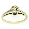 Image 8 : 14k Gold & Platinum Old European Diamond Etched Solitaire Ring