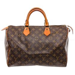 Louis Vuitton Monogram Canvas Leather Speedy 40 cm Bag