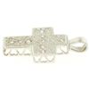 Image 3 : 14K White Gold Petite .20 ctw Round Pave Set Diamond Textured Cross Pendant 2.43