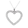 1.00 ctw Diamond Heart Shaped Pendant with Chain - 14KT White Gold