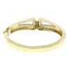 Image 4 : Estate 14K Solid Two Tone Gold Hinged Open Bangle Bracelet with Pave Diamonds